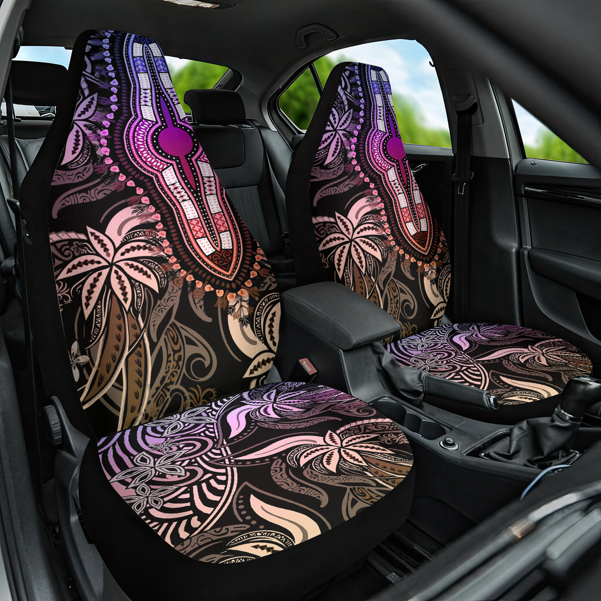 Polynesia Dashiki Car Seat Cover Polynesia and Africa Traditional Special Together Pastel LT9 One Size Pastel - Polynesian Pride