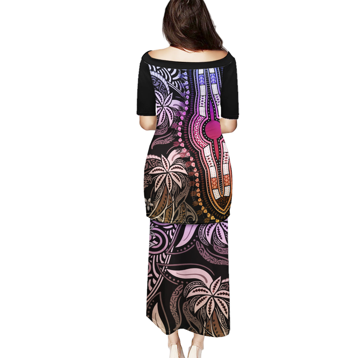 Polynesia Dashiki Family Matching Puletasi Dress and Hawaiian Shirt Polynesia and Africa Traditional Special Together Pastel LT9 - Polynesian Pride