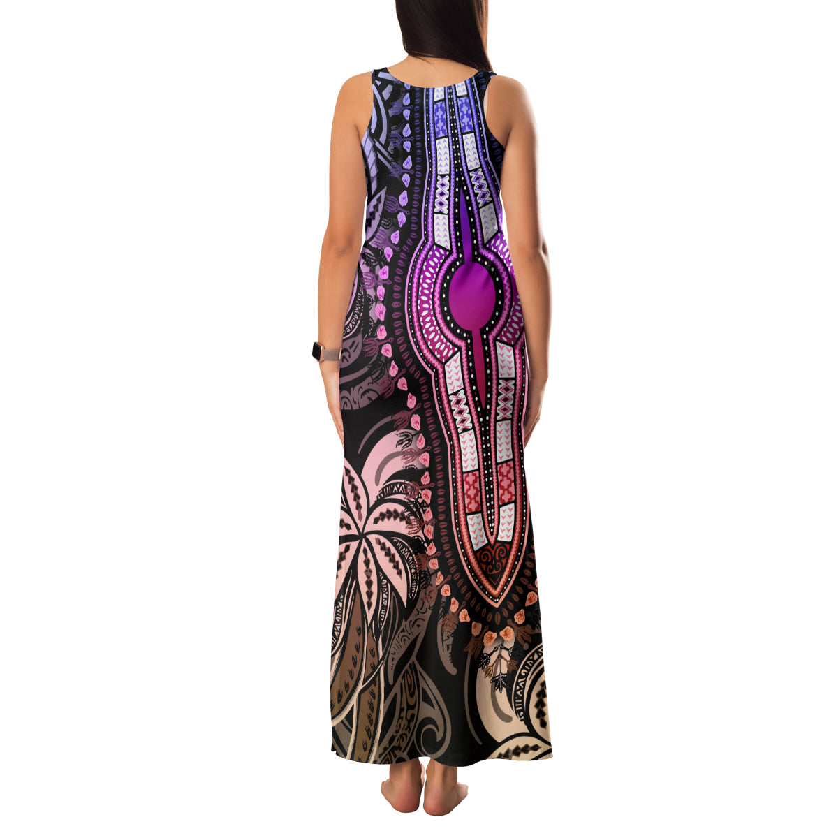 polynesia-dashiki-family-matching-tank-maxi-dress-and-hawaiian-shirt-polynesia-and-africa-traditional-special-together-pastel