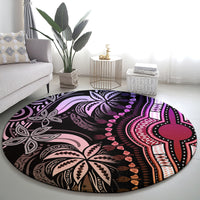 Polynesia Dashiki Round Carpet Polynesia and Africa Traditional Special Together Pastel LT9 - Polynesian Pride