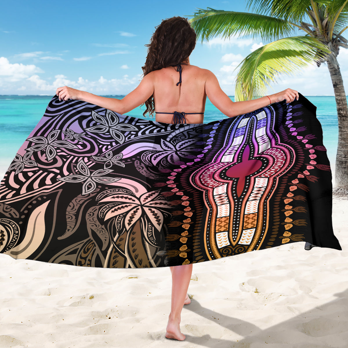 Polynesia Dashiki Sarong Polynesia and Africa Traditional Special Together Pastel LT9 - Polynesian Pride