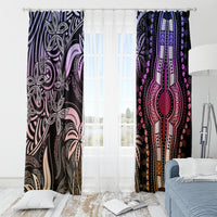 Polynesia Dashiki Window Curtain Polynesia and Africa Traditional Special Together Pastel LT9 - Polynesian Pride