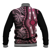 Polynesia Dashiki Baseball Jacket Polynesia and Africa Traditional Special Together Pink LT9 - Polynesian Pride