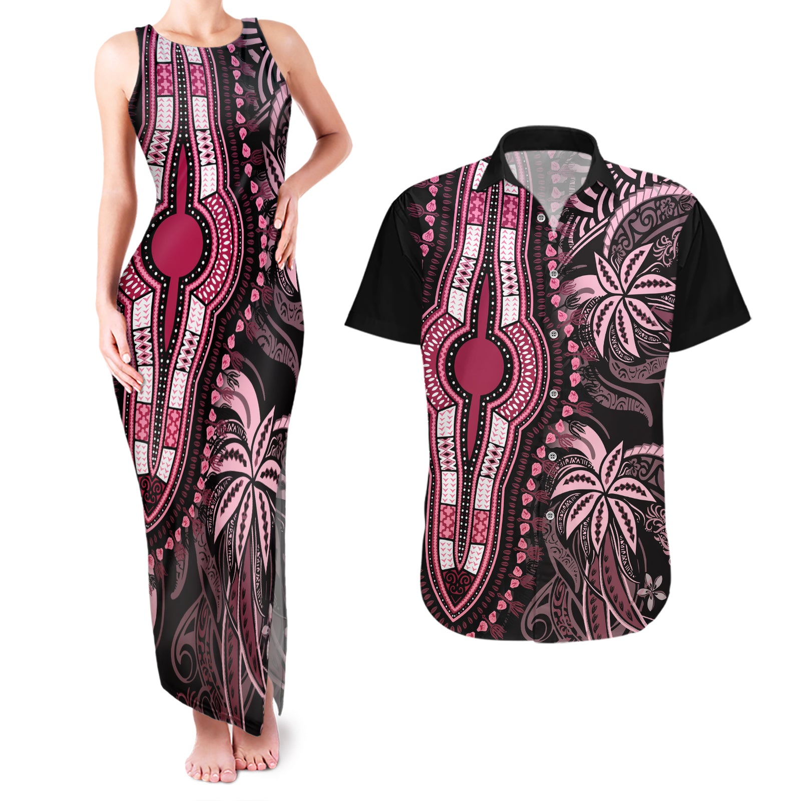 polynesia-dashiki-couples-matching-tank-maxi-dress-and-hawaiian-shirt-polynesia-and-africa-traditional-special-together-pink