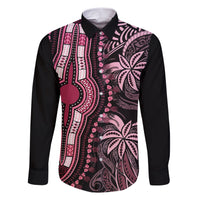 polynesia-dashiki-family-matching-short-sleeve-bodycon-dress-and-hawaiian-shirt-polynesia-and-africa-traditional-special-together-pink