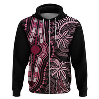 Polynesia Dashiki Hoodie Polynesia and Africa Traditional Special Together Pink LT9 - Polynesian Pride