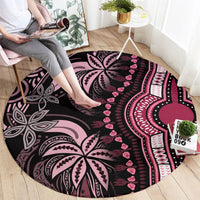 Polynesia Dashiki Round Carpet Polynesia and Africa Traditional Special Together Pink LT9 - Polynesian Pride