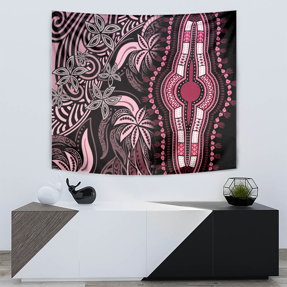 Polynesia Dashiki Tapestry Polynesia and Africa Traditional Special Together Pink LT9 - Polynesian Pride