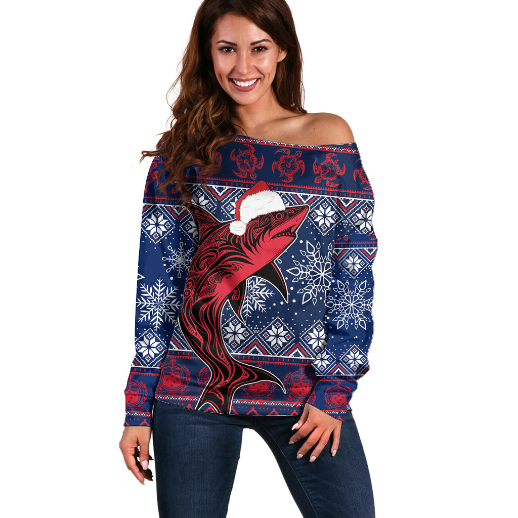 samoa-manuia-le-kirisimasi-off-shoulder-sweater-samoan-fishing-tribal-pattern-christmas-vibe