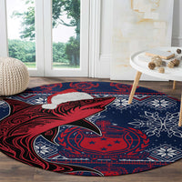 Samoa Manuia Le Kirisimasi Round Carpet Samoan Fishing Tribal Pattern Christmas Vibe LT9 - Polynesian Pride
