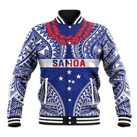 Personalised Toa Samoa Rugby Spirit Baseball Jacket Blue Samoan Tribal Pattern - Polynesian Pride