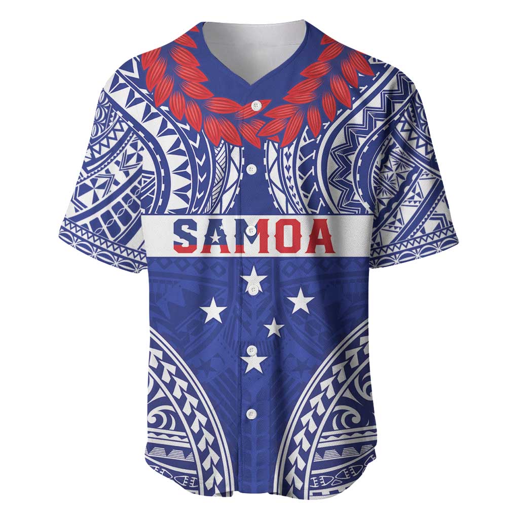 Personalised Toa Samoa Rugby Spirit Baseball Jersey Blue Samoan Tribal Pattern LT9 Blue - Polynesian Pride