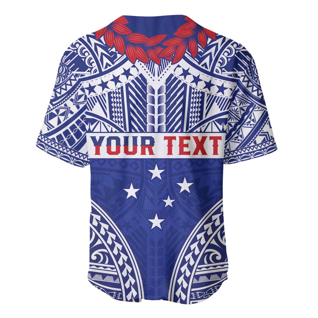 Personalised Toa Samoa Rugby Spirit Baseball Jersey Blue Samoan Tribal Pattern LT9 - Polynesian Pride