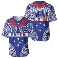 Personalised Toa Samoa Rugby Spirit Baseball Jersey Blue Samoan Tribal Pattern LT9 - Polynesian Pride