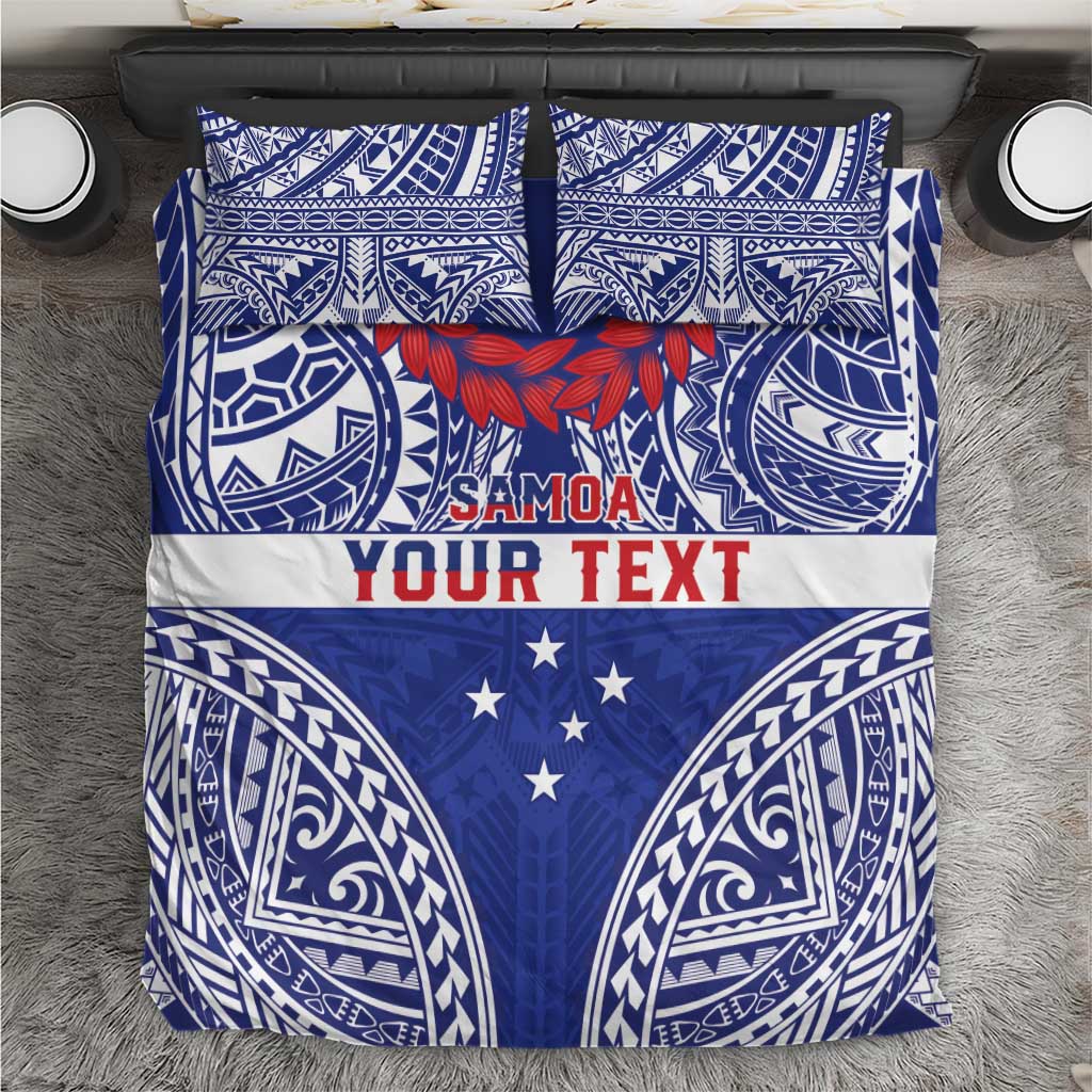 Personalised Toa Samoa Rugby Spirit Bedding Set Blue Samoan Tribal Pattern LT9 Blue - Polynesian Pride