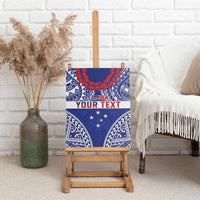 Personalised Toa Samoa Rugby Spirit Canvas Wall Art Blue Samoan Tribal Pattern - Polynesian Pride
