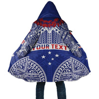 Personalised Toa Samoa Rugby Spirit Cloak Blue Samoan Tribal Pattern - Polynesian Pride