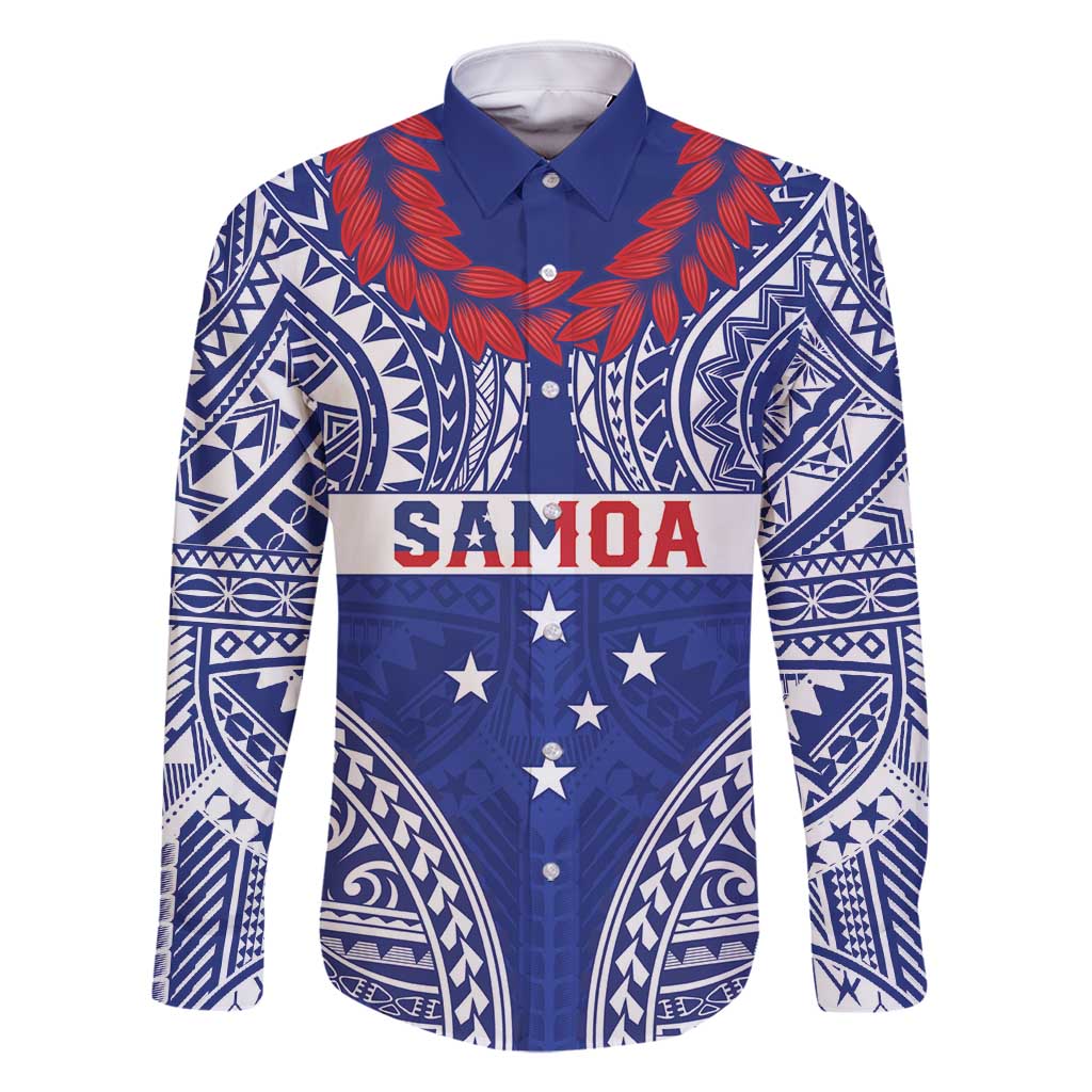 Personalised Toa Samoa Rugby Spirit Family Matching Mermaid Dress and Hawaiian Shirt Blue Samoan Tribal Pattern - Polynesian Pride