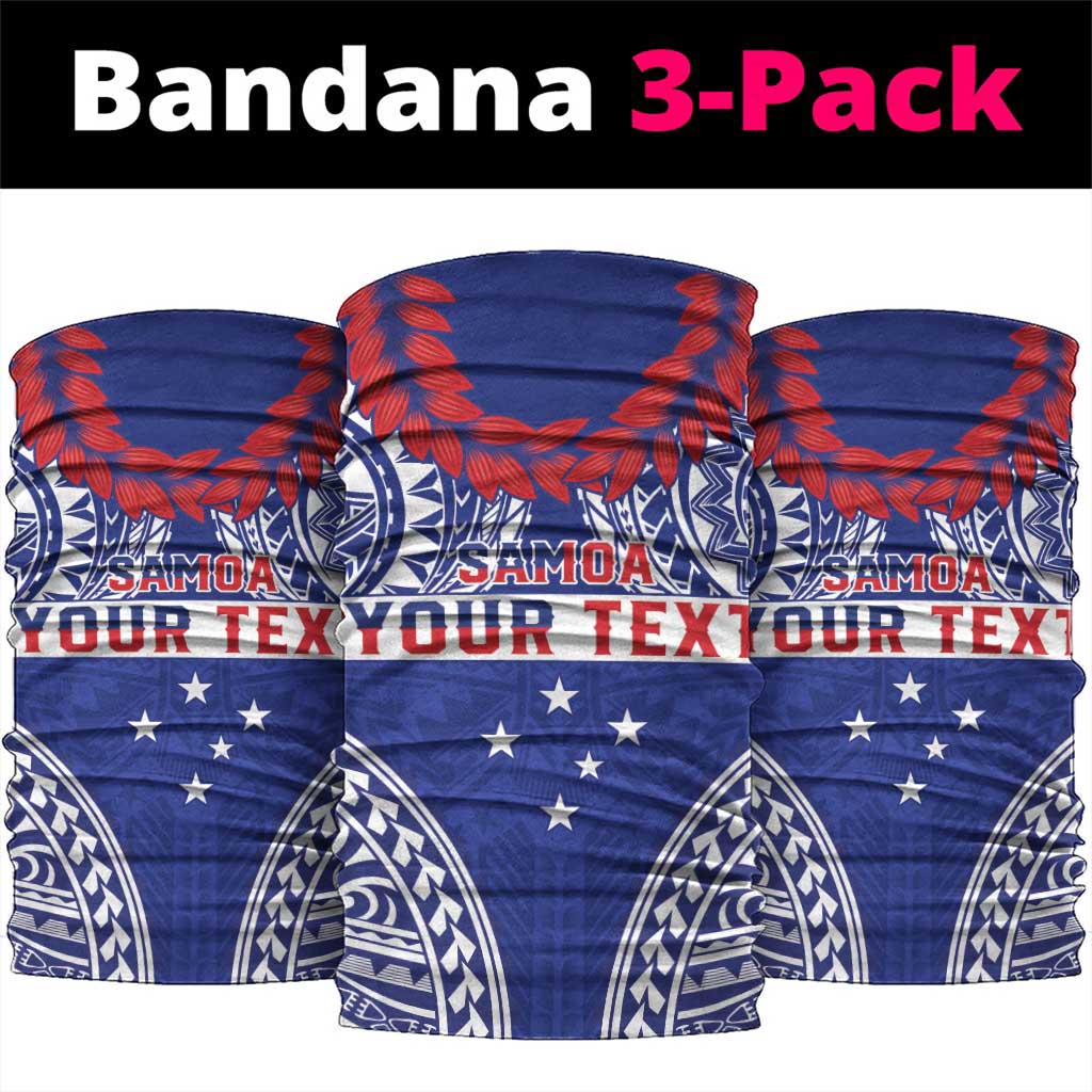 Personalised Toa Samoa Rugby Spirit Neck Gaiter Blue Samoan Tribal Pattern LT9 package One Size: 25*50cm Blue - Polynesian Pride