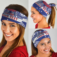 Personalised Toa Samoa Rugby Spirit Neck Gaiter Blue Samoan Tribal Pattern LT9 - Polynesian Pride