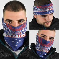 Personalised Toa Samoa Rugby Spirit Neck Gaiter Blue Samoan Tribal Pattern LT9 - Polynesian Pride