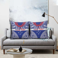 Personalised Toa Samoa Rugby Spirit Pillow Cover Blue Samoan Tribal Pattern LT9 - Polynesian Pride