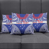 Personalised Toa Samoa Rugby Spirit Pillow Cover Blue Samoan Tribal Pattern LT9 - Polynesian Pride
