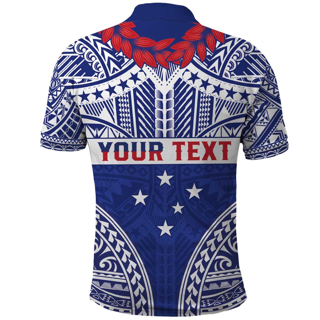 Personalised Toa Samoa Rugby Spirit Polo Shirt Blue Samoan Tribal Pattern - Polynesian Pride