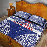 Personalised Toa Samoa Rugby Spirit Quilt Bed Set Blue Samoan Tribal Pattern - Polynesian Pride