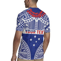Personalised Toa Samoa Rugby Spirit Rugby Jersey Blue Samoan Tribal Pattern - Polynesian Pride