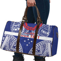 Personalised Toa Samoa Rugby Spirit Travel Bag Blue Samoan Tribal Pattern - Polynesian Pride