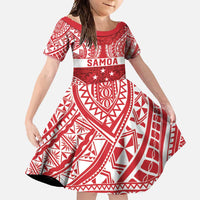 Personalised Toa Samoa Rugby Spirit Family Matching Mermaid Dress and Hawaiian Shirt Red Samoan Tribal Pattern - Polynesian Pride