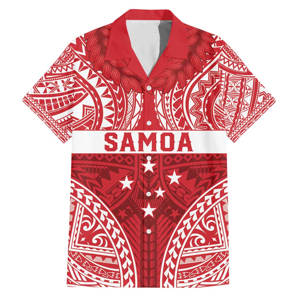 Personalised Toa Samoa Rugby Spirit Family Matching Mermaid Dress and Hawaiian Shirt Red Samoan Tribal Pattern - Polynesian Pride
