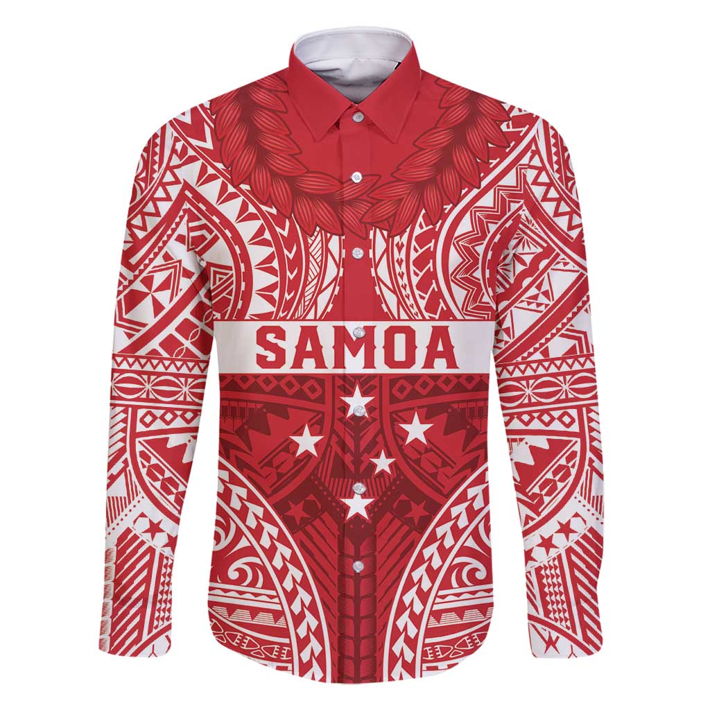 Personalised Toa Samoa Rugby Spirit Family Matching Mermaid Dress and Hawaiian Shirt Red Samoan Tribal Pattern - Polynesian Pride