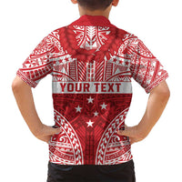 Personalised Toa Samoa Rugby Spirit Family Matching Puletasi and Hawaiian Shirt Red Samoan Tribal Pattern - Polynesian Pride
