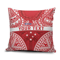 Personalised Toa Samoa Rugby Spirit Pillow Cover Red Samoan Tribal Pattern LT9 Red - Polynesian Pride