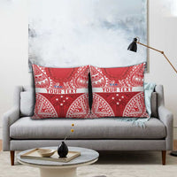 Personalised Toa Samoa Rugby Spirit Pillow Cover Red Samoan Tribal Pattern LT9 - Polynesian Pride