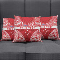 Personalised Toa Samoa Rugby Spirit Pillow Cover Red Samoan Tribal Pattern LT9 - Polynesian Pride