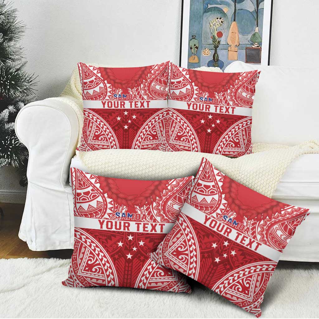 Personalised Toa Samoa Rugby Spirit Pillow Cover Red Samoan Tribal Pattern LT9 - Polynesian Pride
