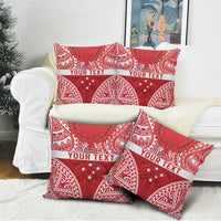 Personalised Toa Samoa Rugby Spirit Pillow Cover Red Samoan Tribal Pattern LT9 - Polynesian Pride