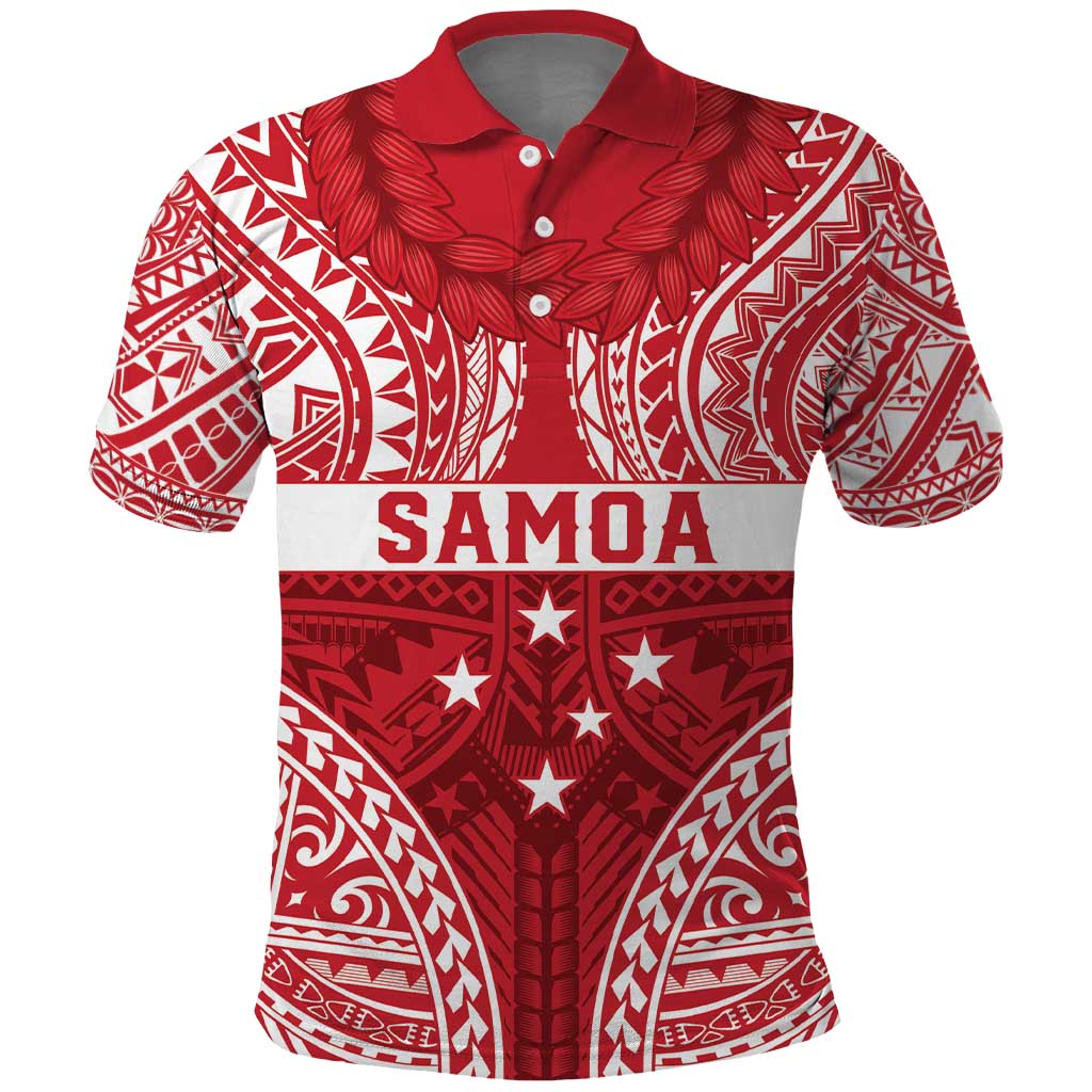 Personalised Toa Samoa Rugby Spirit Polo Shirt Red Samoan Tribal Pattern - Polynesian Pride