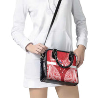 Personalised Toa Samoa Rugby Spirit Shoulder Handbag Red Samoan Tribal Pattern - Polynesian Pride
