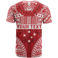 Personalised Toa Samoa Rugby Spirit T Shirt Red Samoan Tribal Pattern - Polynesian Pride