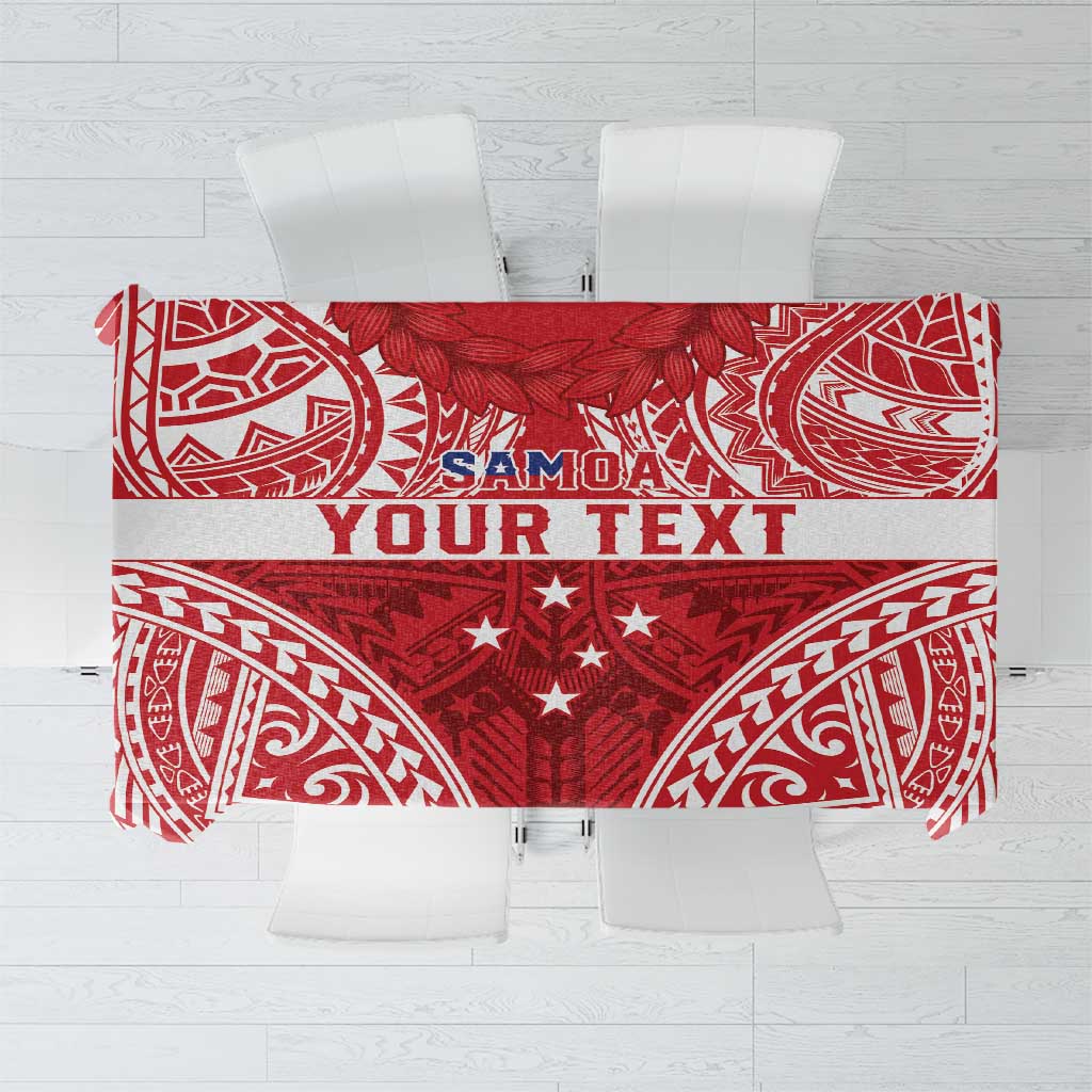 Personalised Toa Samoa Rugby Spirit Tablecloth Red Samoan Tribal Pattern LT9 Red - Polynesian Pride