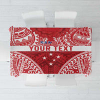 Personalised Toa Samoa Rugby Spirit Tablecloth Red Samoan Tribal Pattern LT9 Red - Polynesian Pride