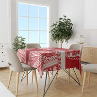 Personalised Toa Samoa Rugby Spirit Tablecloth Red Samoan Tribal Pattern LT9 - Polynesian Pride