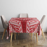 Personalised Toa Samoa Rugby Spirit Tablecloth Red Samoan Tribal Pattern LT9 - Polynesian Pride