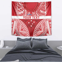 Personalised Toa Samoa Rugby Spirit Tapestry Red Samoan Tribal Pattern LT9 - Polynesian Pride