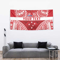 Personalised Toa Samoa Rugby Spirit Tapestry Red Samoan Tribal Pattern LT9 - Polynesian Pride