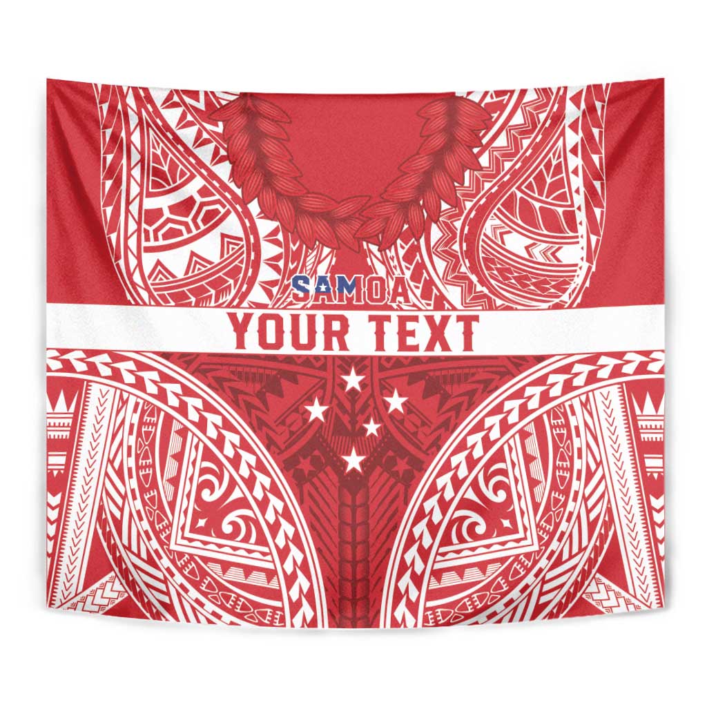 Personalised Toa Samoa Rugby Spirit Tapestry Red Samoan Tribal Pattern LT9 - Polynesian Pride